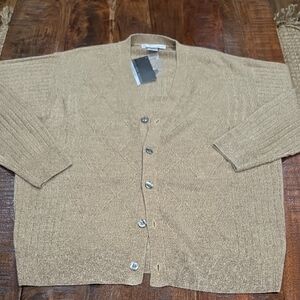 Geoffrey Beene Men's Beige Cardigan Sweater NWT